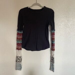 Free People Cuffed Henley Long Sleeve
